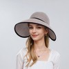 Anna-Kaci Womens Roll Up Straw Sun Visor Wide Brim Bow Detail Adjustable UV Protection Packable Summer Hat - 3 of 4