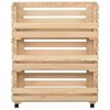 vidaXL Vegetable Trolley 30.3 in.x11.8 in.x31.5 in. Solid Wood Pine - 3 of 4