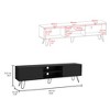 71" Modern TV Stand with Hinged Drawers, Open Shelves, and Hairpin Legs for Living Room and Bedroom - 3 of 4