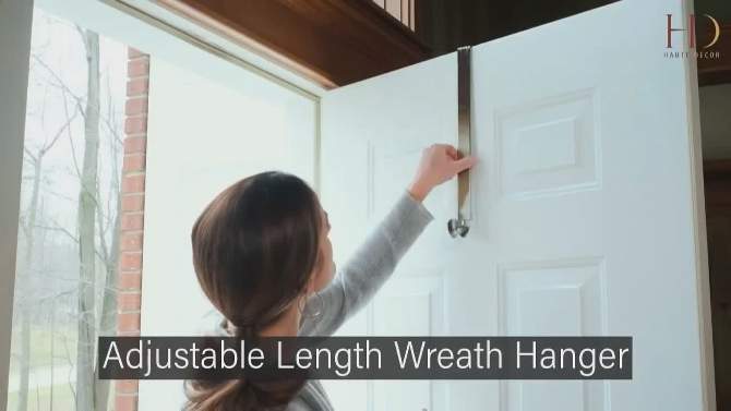 Adjustable Wreath Hanger 20-lb Capacity Red - Haute D&#233;cor, 2 of 4, play video
