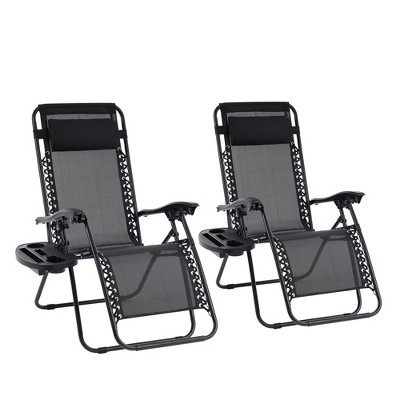 Sonkuki Patio Zero-gravity Chair Recliner Folding Textilene Chair, Black : Target