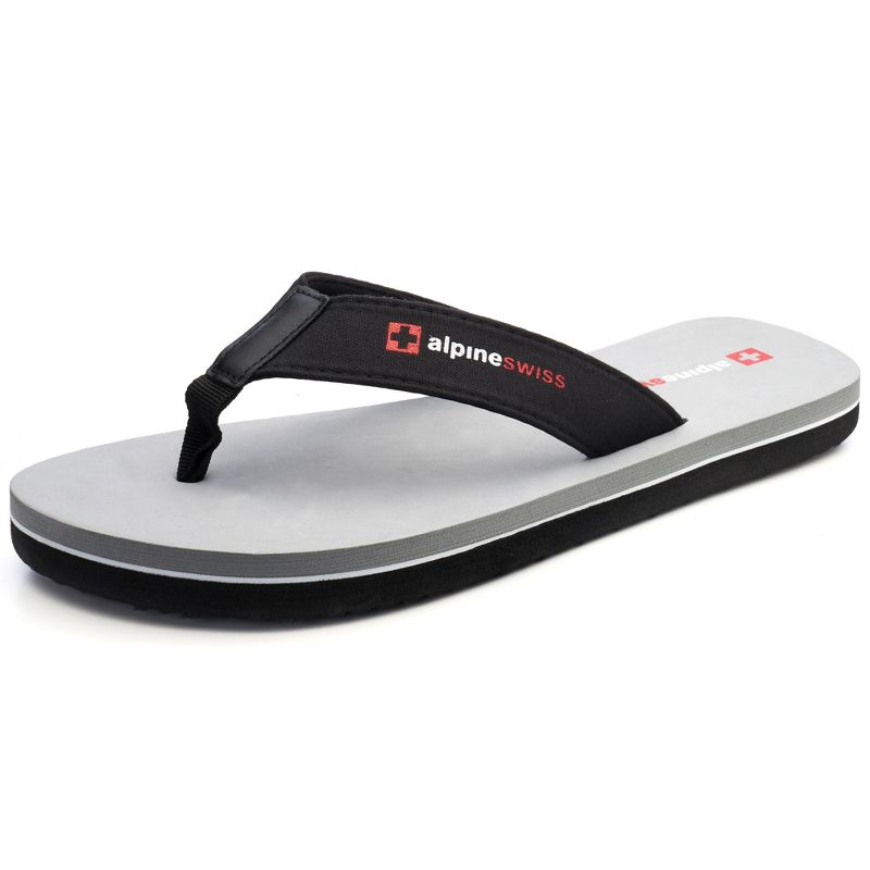 Alpine Swiss Mens Flip Flops Beach Sandals Lightweight EVA Sole Comfort Thongs, 1 of 6