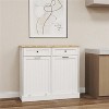 LunaLulinlk Two Drawers and Two-Compartment Tilt-Out Trash Cabinet Kitchen Trash Cabinet-White - 2 of 4