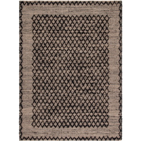 Black DoorMat Indoor Handwoven - Natural Sisal Rug