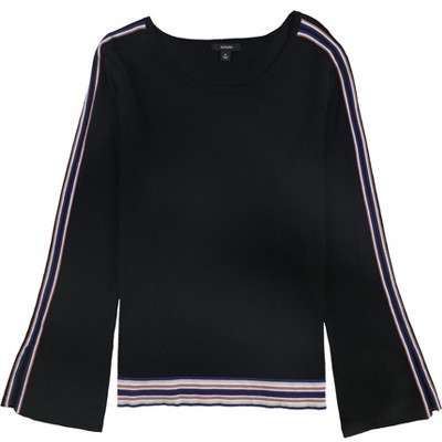 Alfani Womens Striped Bell Sleeve Pullover Sweater