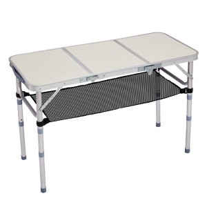 SEVOBAL Folding Tables Portable Adjustable Height Lightweight Outdoor Camping Picnic Table with Carry Handle for Camping Beach, White, 45"*36.5"*12.5" - 1 of 4