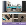 Farmhouse TV Stand for 65 Inch TVs, LED Entertainment Center with Cabinets, Power Outlet, Media Console for Living Room,Washed Grey - 4 of 4