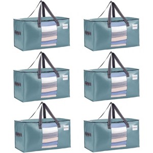 4/6/8 Pack Moving Bags, Comforter and Blanket Storage Bags for Closet, Moving Boxes, Boxes with Lids Alternative - 1 of 4