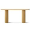 60" Narrow Console Table,Modern Wood Console Table With Double Pedstal,Grain Paper Console Table for Entryway,Living Room-Tanpinhause - 4 of 4