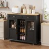 Foldable Kitchen Island Cart With Wheels, Spice Rack And Towel Holder Compact Mobile Storage Cart For Small Kitchens, Camping And RVs - 3 of 4