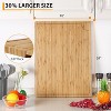 Set of 2 Large Bamboo Cutting Board, 24x18 Inches Wooden Chopping Board, Reversible Wood Cutting Board with Deep Juice Grooves, Built In Handles - 2 of 4