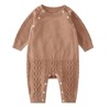 MyKids-USA Brown Solid Color Knitted Quality Soft Romper - 4 of 4