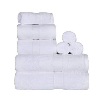 Luxury Premium Cotton 800 GSM Highly Absorbent 8 Piece Ultra-Plush Solid Towel Set by Blue Nile Mills 