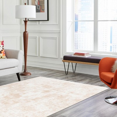 Sand and Ivory Rectangular 9' x 12' Synthetic Area Rug
