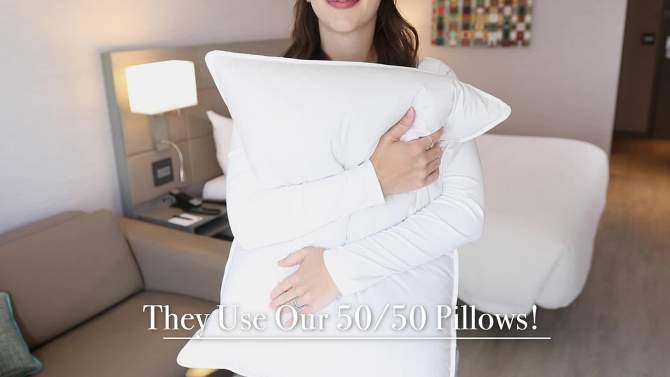DOWNLITE Hotel & Resort 50-50 Down & Feather Blend Pillow, 2 of 7, play video