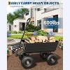COZONY Poly Dump Cart, 600/1200 lbs Heavy Duty Garden Wagon, 10" No-Flat Tires, Quick Release, Adjustable Handle, Utility Yard Cart for Landscaping - 4 of 4