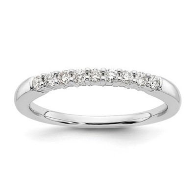 Black Bow Jewelry 14K White Gold 1/5 to 3/4 Ctw Lab Created Diamond 9-Stone Tapered Band