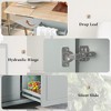 Kitchen Island with Drop Leaf, 53.9" Kitchen Island Cart on Wheels, Rolling Kitchen Cart Table with 2 Drawers for Dining Room Kitchen - 4 of 4