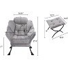 Single Lazy Sofa Chair Iron Frame Soft Padding Dutch Velvet UWXY-PHOlstery 4 Back Buckles Indoor Leisure Area - 3 of 4