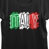Italy Flag Colors Crew Neck Short Sleeve Women's Black T-shirt - 2 of 3