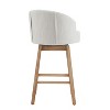 NicBex Upholstered Counter Height Bar Stools Set of 2, Swivel Counter Stools with Wood Frame for Kitchen Island, Pub - 4 of 4