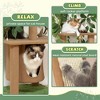 Sandinrayli 76 in. Cat Tree Tower Condo with Green Leaves and Scratching Posts - 4 of 4