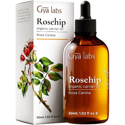 Gya Labs (1 Fl Oz) Organic Rosehip Oil for Face -Vegan Rosehip Seed Carrier Oil for Skin, Hair & Body