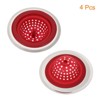 Unique Bargains Silicone with Detachable Stainless Steel Edge Sink Strainer 4 Pcs - 3 of 4