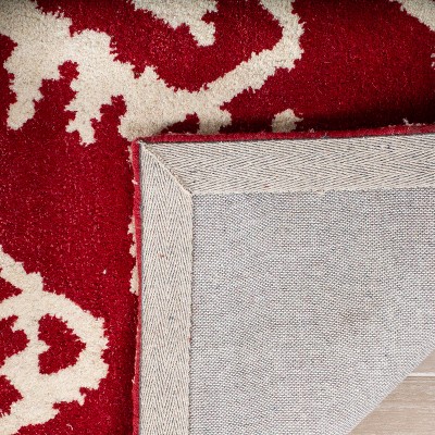 Wyndham Red and Ivory Hand-Tufted Wool Area Rug 5' x 8'