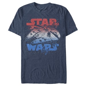Men's Star Wars Patriotic Vintage Millennium Falcon T-Shirt - 1 of 4