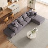 KWPZQEB 132" Sectional Boneless Couch Set, Convertible L-Shaped Cloud Couches With Pillows, 6-Seat Modern Couch Sofas with 2 Ottomans for Living Room - 4 of 4