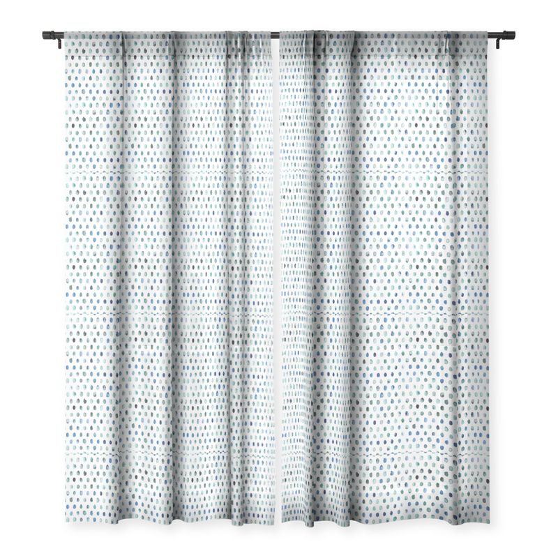 Ninola Design Color Palette Blue Single Panel Sheer Window Curtain 120" x 50" - Deny Designs, 3 of 4