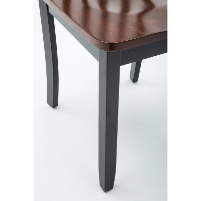Black and Cherry Wood Transitional Side Chair Set