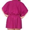LA LEELA women's Vacation Casual Swim Holiday Beachwear Summer Beach Dress Plus Size Casual Swimsuit Cover Ups for Women 3X-4X Pink, Solid - 3 of 4
