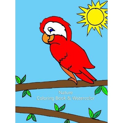 Nature Coloring Book & Watercolor - by  Jeeky (Paperback)