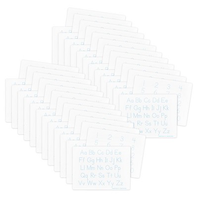 Flipside Products 9" x 12" Letters and Numbers, Two-Sided, Dry Erase Learning Mat - 48 Pack