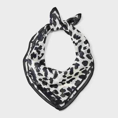 Women's Leopard Pattern Scarf - A New Day™ Black/White