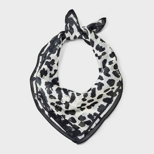 Women's Leopard Pattern Scarf - A New Day™ Black/White - 1 of 3