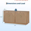 Kitchen 63" Modern Farmhouse Sideboard Buffet Cabinet w/ Storage and Fluted Doors - Storage Sideboard - 2 of 4