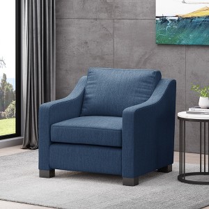 33.75'' Fabric Contemporary Club Chair with Sloped Arms and Birch Wood Legs for Living Room, Bedroom, and Study - 1 of 4