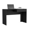 INFURNIC Desks Modern Writing Desk with Handleless Drawer and Spacious Top for Home Office Workspace, Black, 17.7"*43.32"*29.5" - 2 of 4