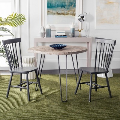 Charcoal Grey Transitional Windsor Side Chair Set
