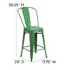 Emma and Oliver Commercial Grade 24"H Colorful Metal Indoor-Outdoor Counter Stool with Back - 4 of 4
