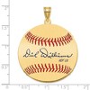 Black Bow Jewelry 14K Gold Plated Dick Williams Signature LG Enamel Baseball Pendant - 4 of 4