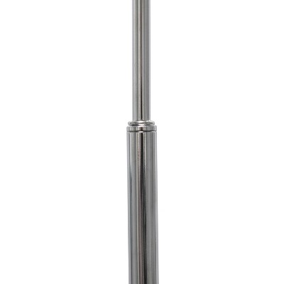 Elegant 66" Arched Brushed Nickel Floor Lamp with White Fabric Shade