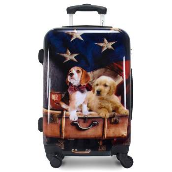 Chariot Dog Lovers 20-Inch Carry-On Hardside Spinner Luggage - Freedom Pups