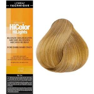 L'oreal Technique Excellence HiColor HiLights Blonde Highlights for Dark Hair Only - GOLDEN BLONDE | Loreal Haircolor Dye Hair Color - 1 of 3