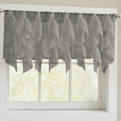 Sheer Voile Vertical Ruffle Window Kitchen Curtain by Sweet Home Collection®