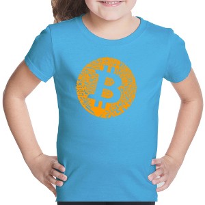 LA Pop Art Girl's Word Art T-shirt - Bitcoin - 1 of 4