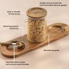 Holden Stackable Glass Storage Canister Set with Wood Lids and Tray - 3 of 4